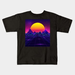 Glowing Sunset Retrowave Kids T-Shirt